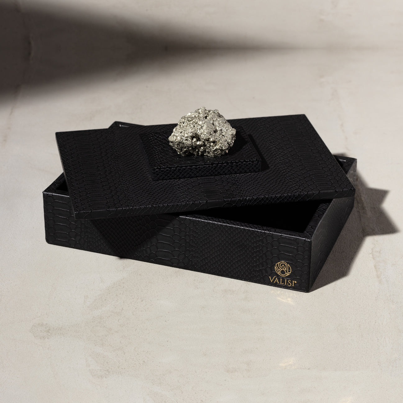 Pyrite Stone Black Box